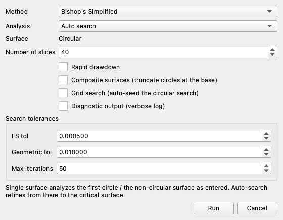 Run LEM dialog