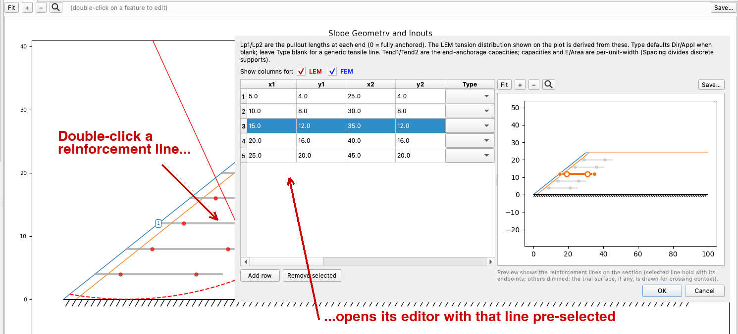 Double-click to edit a feature