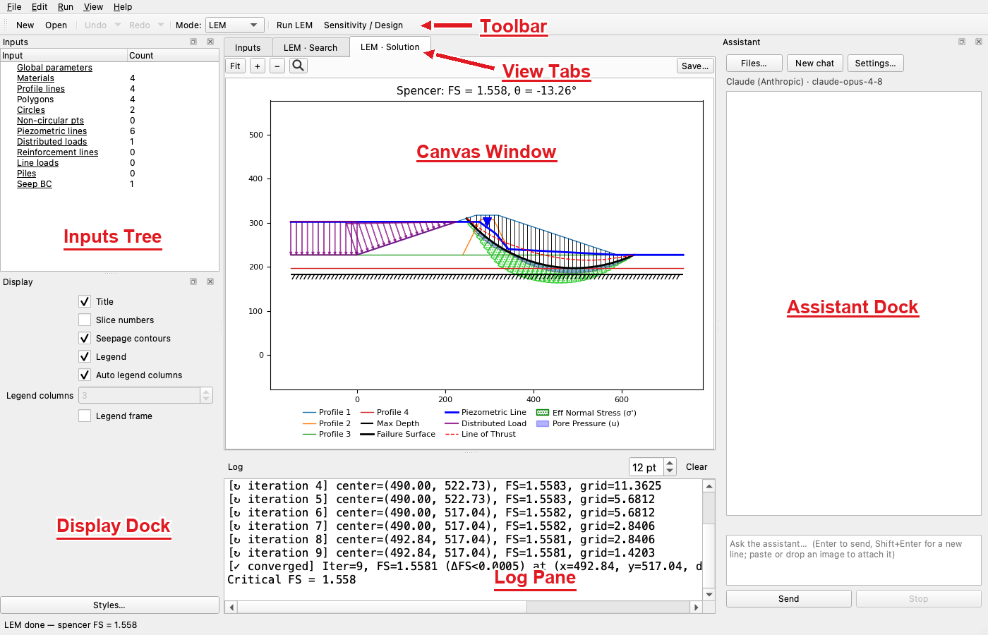 Annotated main window