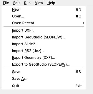 The File menu